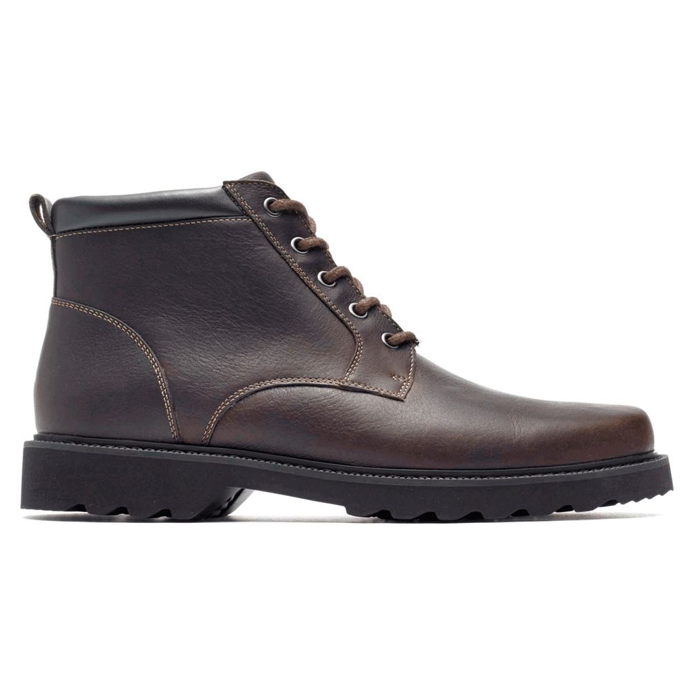 Rockport Men's Northfield Waterproof Plain Toe Ankle Boots - Chocolate - USA (0457WIGUH)